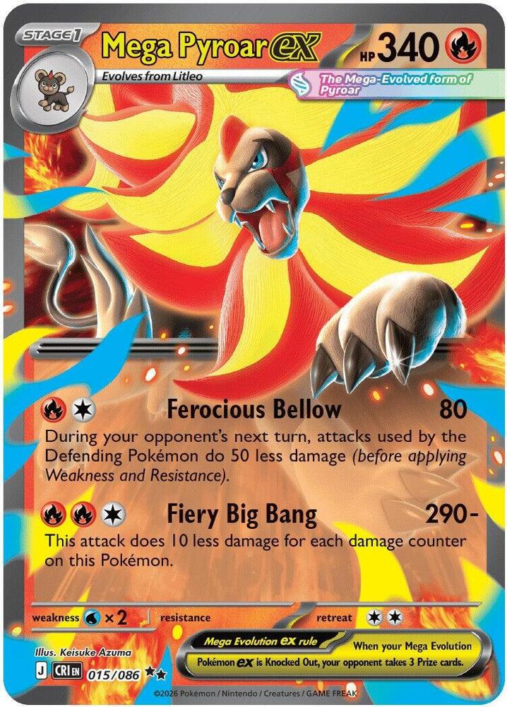 Mega Pyroar ex ME04: Chaos Rising 015/086