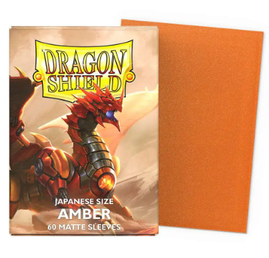 Dragon Shield: Japenese Size 60ct Sleeves - Amber (Matte)