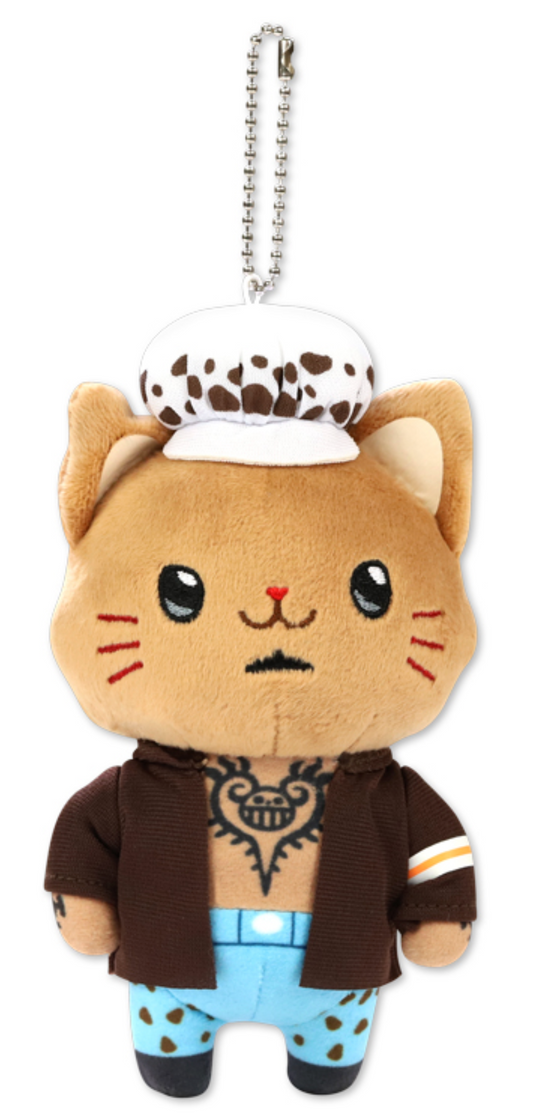 ONE PIECE with CAT Eye Mask Plush Keychain - Law