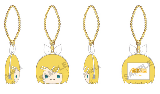 Hatsune Miku Petafure Keychain Kagamine Rin Hannari Face