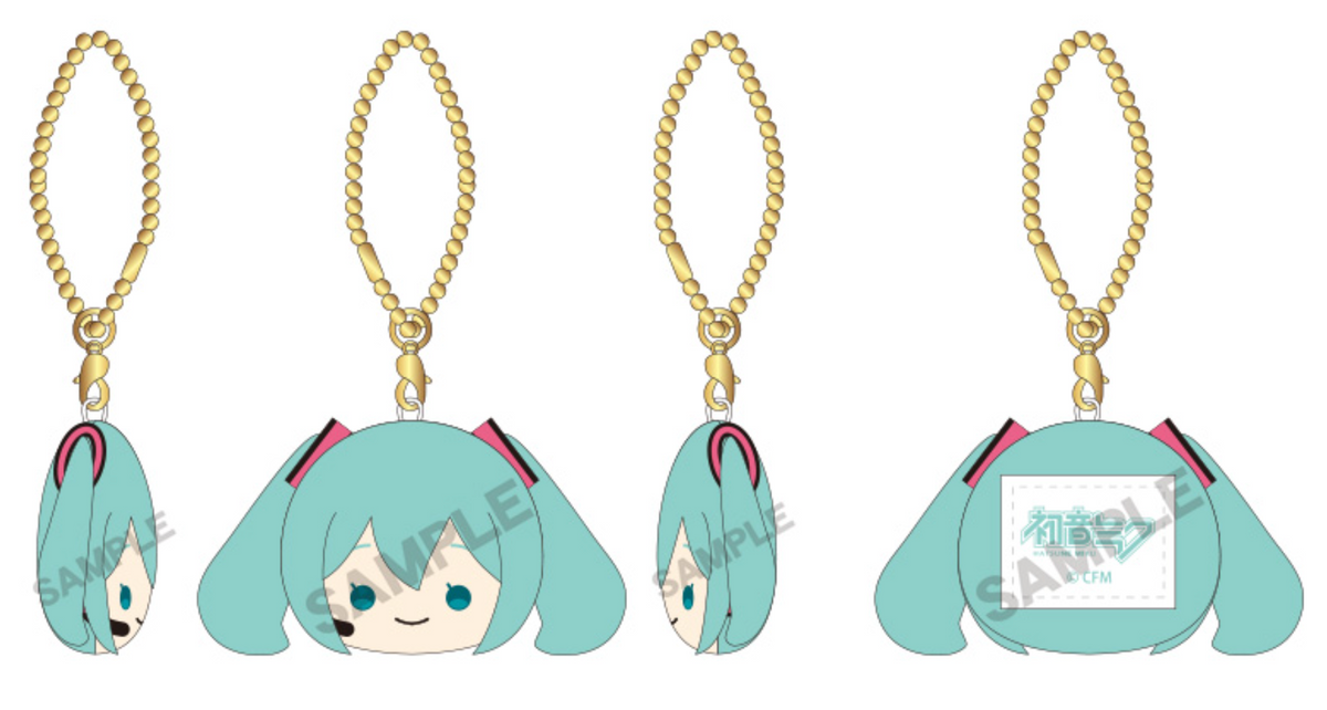 Hatsune Miku Petafure Keychain - Hatsune Miku Hannari Face