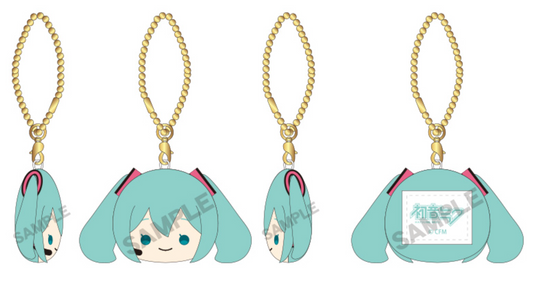 Hatsune Miku Petafure Keychain - Hatsune Miku Hannari Face